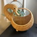 Mid 20th Century Vintage Wicker Woven Duck Motif Basket With Handle