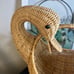 Mid 20th Century Vintage Wicker Woven Duck Motif Basket With Handle