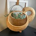 Mid 20th Century Vintage Wicker Woven Duck Motif Basket With Handle