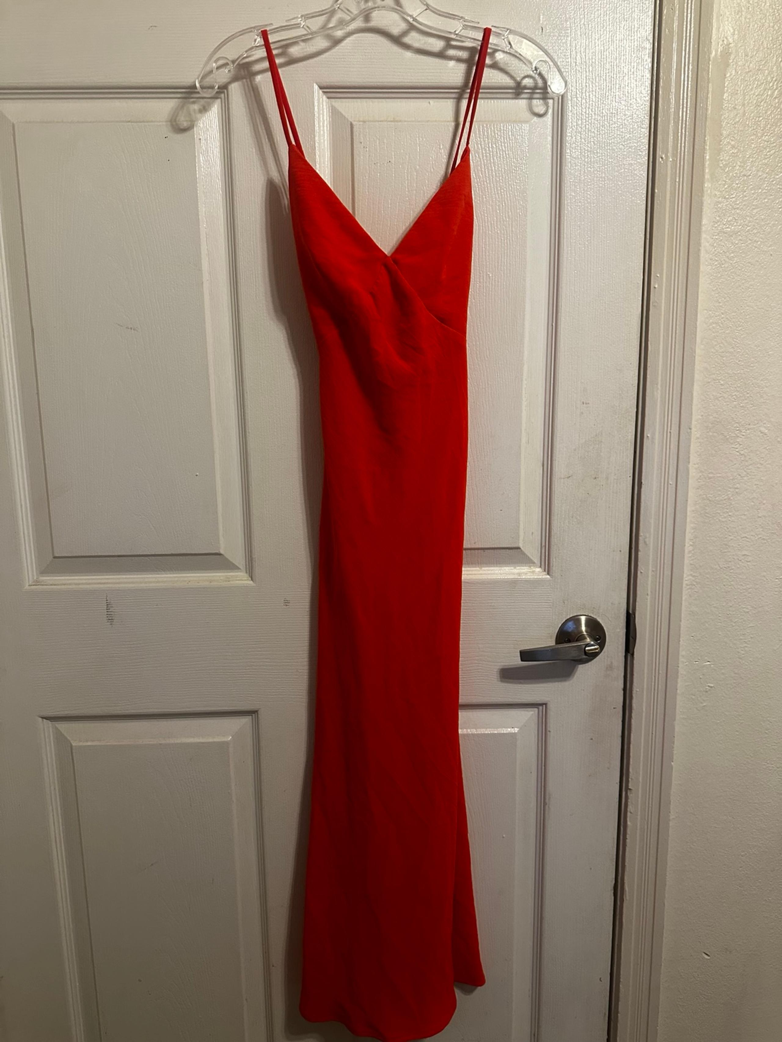 Orange maxi slip dress