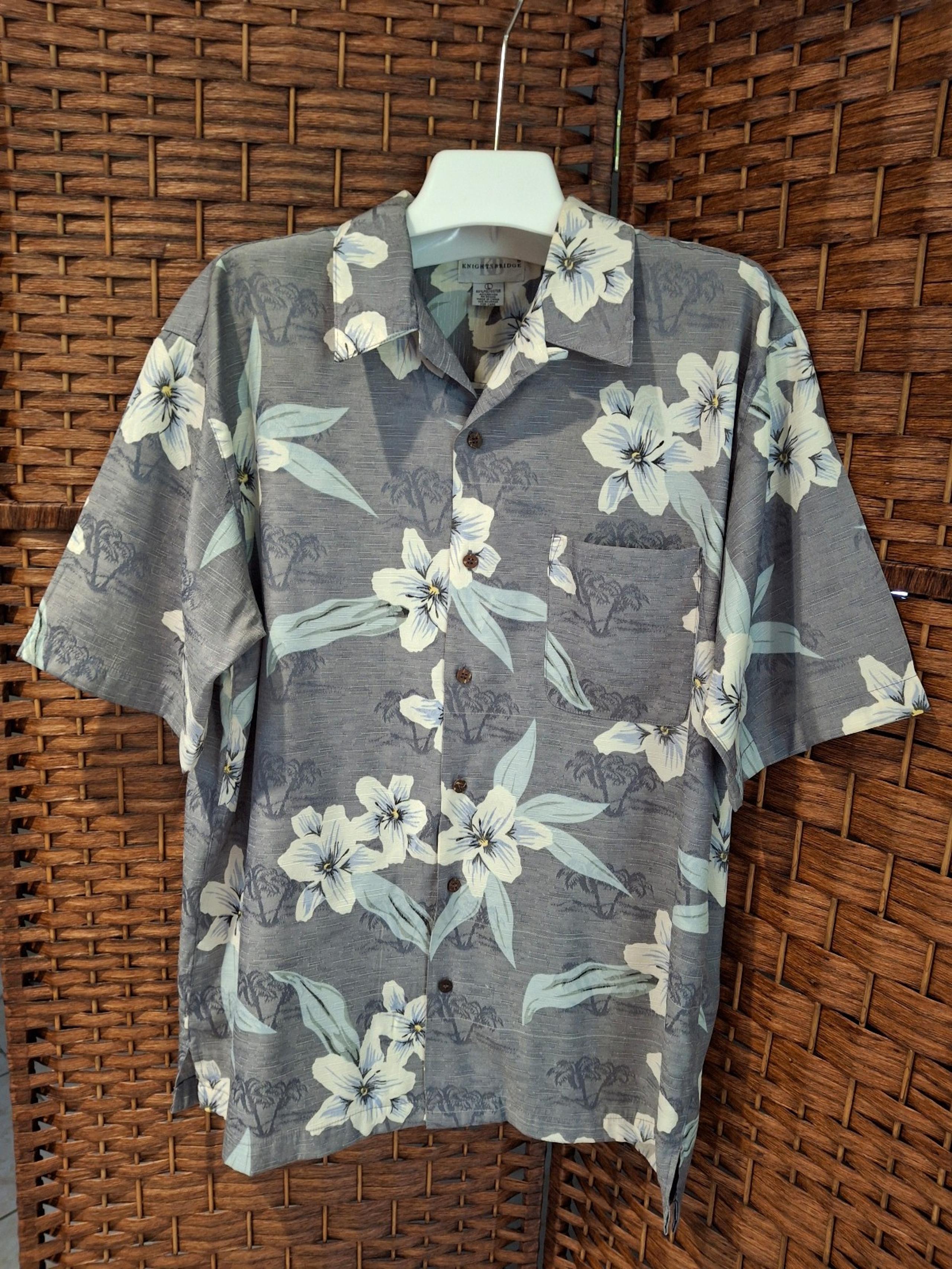 Knightsbridge men's hawaiian shirt size L great preowned condition