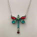 NWT Dragonfly Necklace by Firefly Jewelry - crystals/glass beads, multicolor