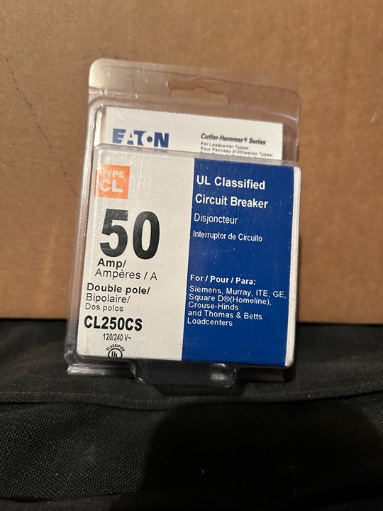 Eaton 50-Amp, 120/240 V~, CL250CS Circuit Breaker