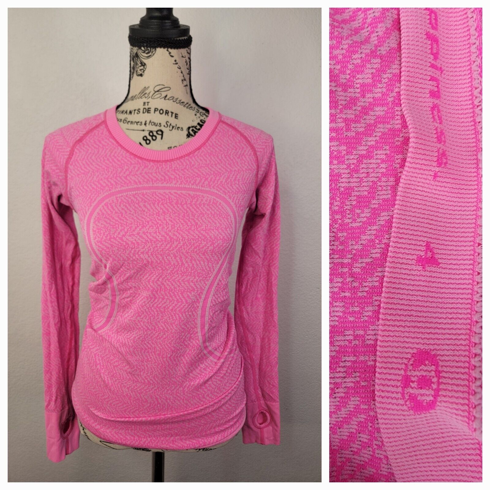 Lululemon Pullover Womens Run Swiftly Long Sleeves Thumbholes Pink