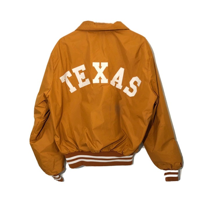 Vintage Howe Athletic Apparel UT Texas Raincoat Bomber Jacket Hooded Men’s Sz. L