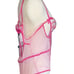Pretty Little Thing Plus Pink Contrast Embroidered Heart Lace Up Lingerie Bodysu