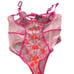 Pretty Little Thing Plus Pink Contrast Embroidered Heart Lace Up Lingerie Bodysu