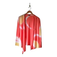 LAFAYETTE 148 Combed Cotton Open Front Cascading Cardigan sz S