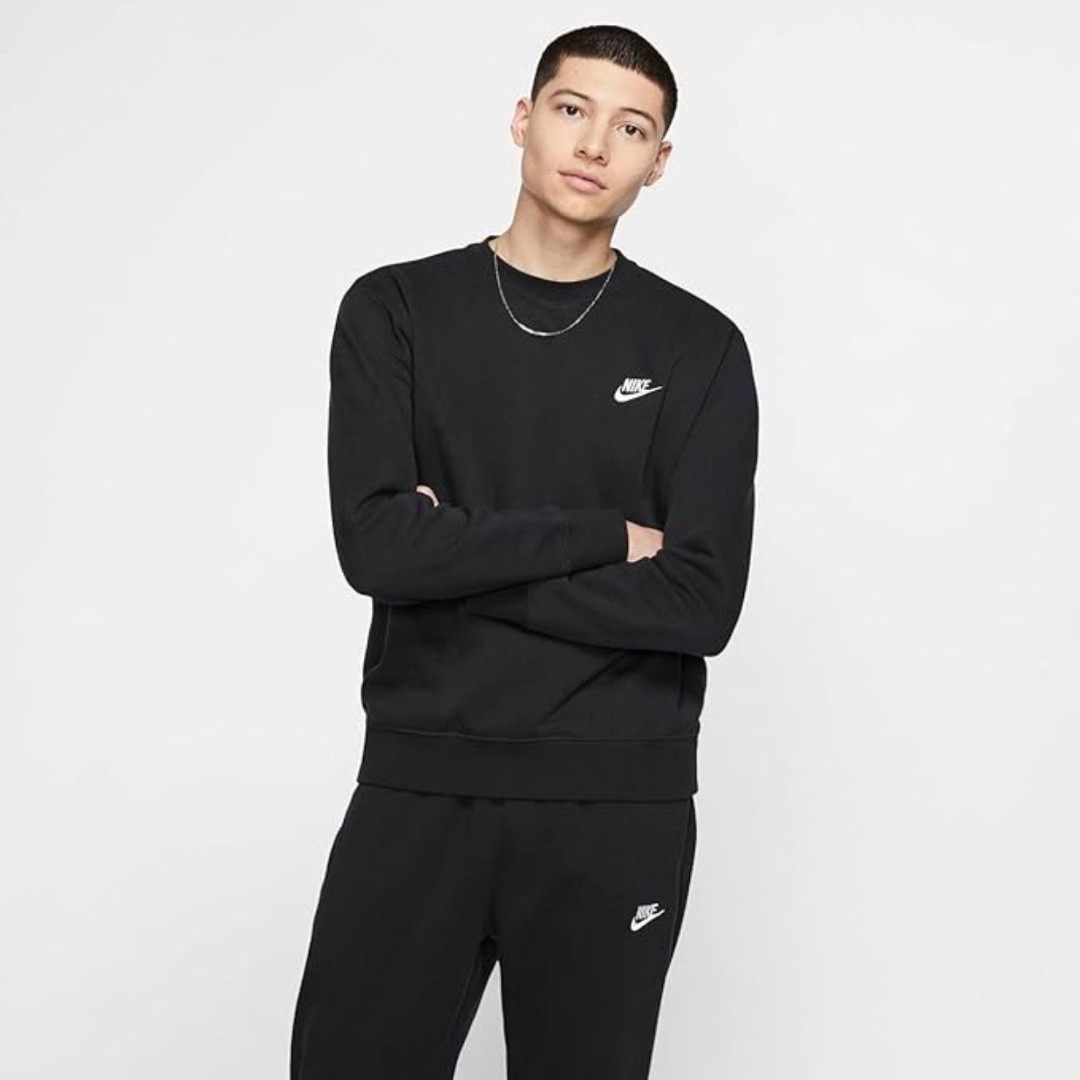 Nike Men's NSW Club Crew, Black/White, X-Large. BV2662-010
