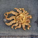 Kirks Folly Sun Brooch with Aurora Borealis Crystals Gold Tone 1.75 inch Wide