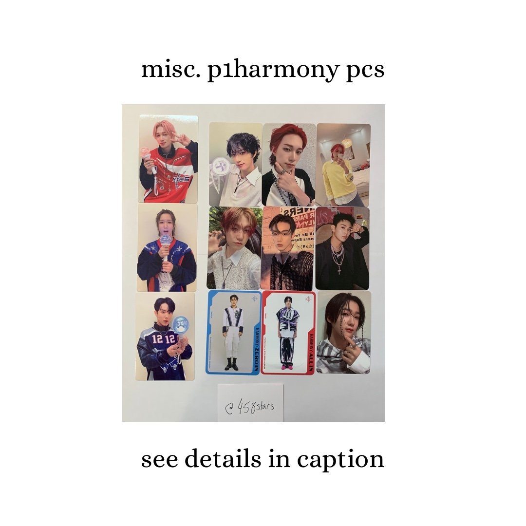 Miscellaneous p1harmony photocards (DO NOT BUY THIS LISTING)