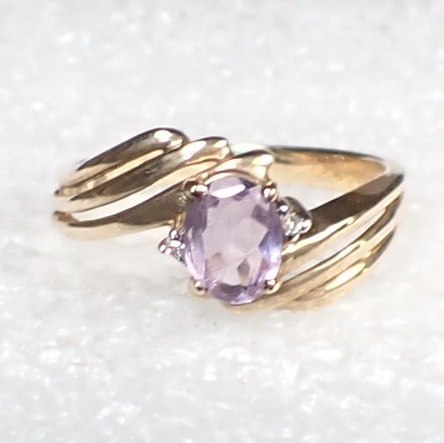 Close out Sale - No Discounts - Fashion ring -Amethyst -solid gold #1247B