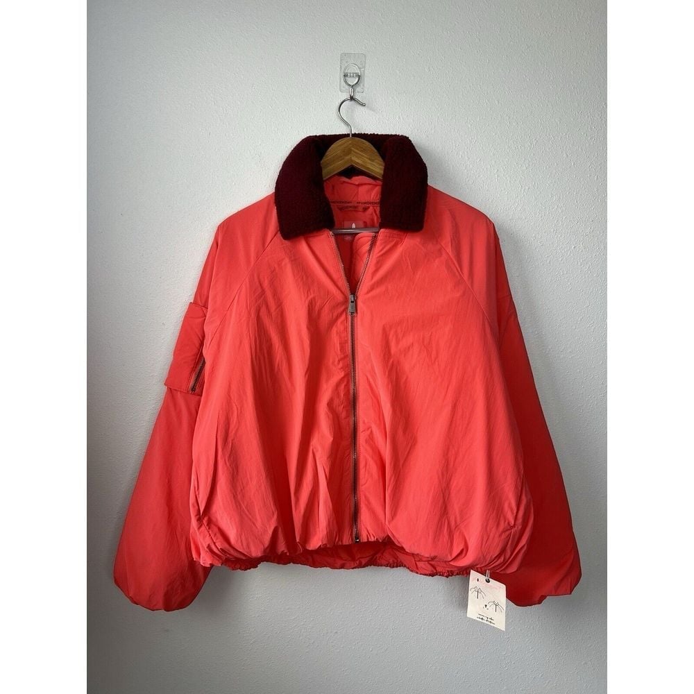 Free People Movement Outpost Bomber Jacket Size Small Boho in Cherry Tomato