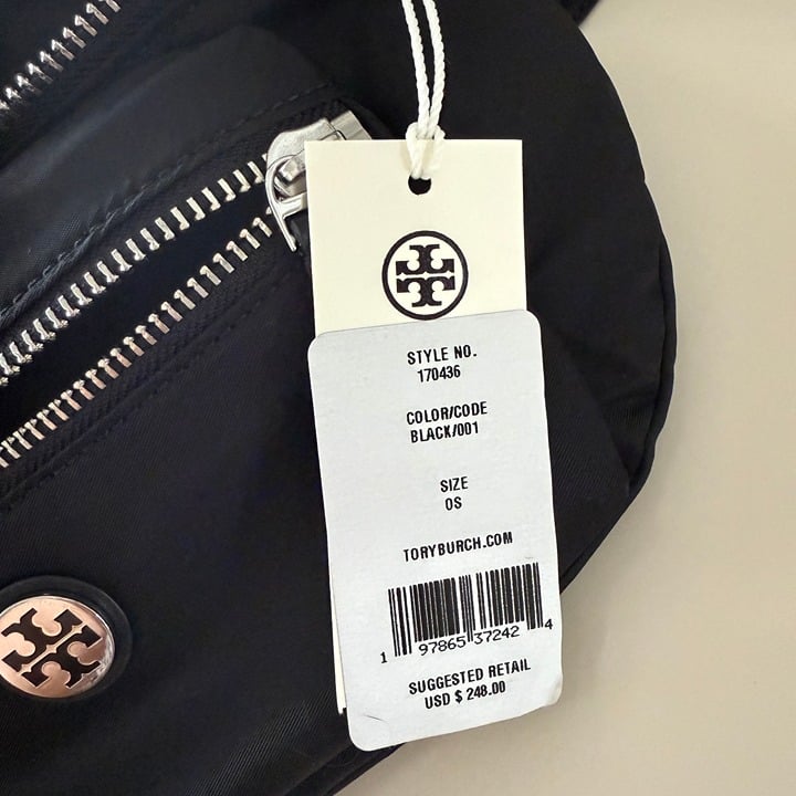 Tory Burch Nylon Belt Bag 170436 Black Lightweight Waist