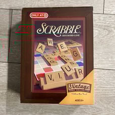 New Sealed SCRABBLE Hasbro Wooden Box Bookshelf Vintage Collection Gift Cond