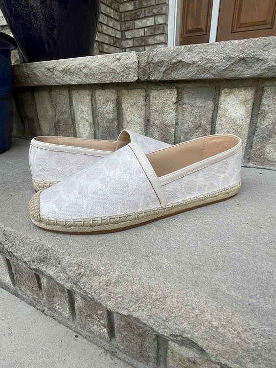 NIB COACH COLLINS Coated Canvas Espadrille 9.5 Women's Slip On Shoe NEW