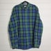 L.L. Bean Men's Flannel Shirt Green Blue Black Plaid Long Sleeve. Size L - Tall