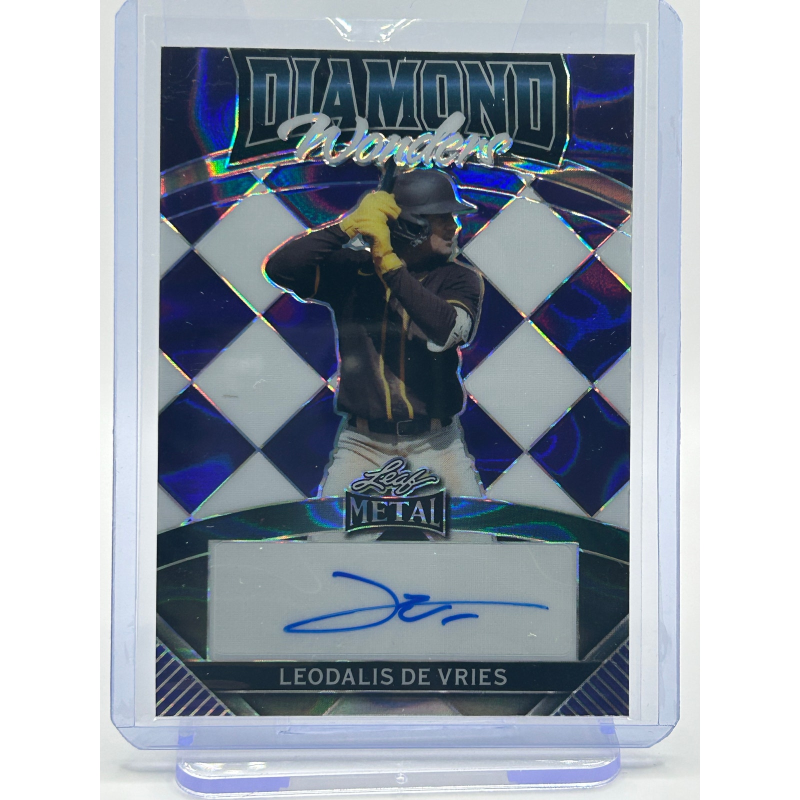 2024 Leaf Metal Leodalis De Vries Diamond Wonders Purple Auto 9/9 SP Padres
