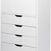 5-Drawer Dresser with Top Cabinet Storage, White