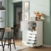 5-Drawer Dresser with Top Cabinet Storage, White