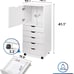 5-Drawer Dresser with Top Cabinet Storage, White