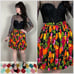 Vintage 1980s Floral Print Pleated Mini Skirt