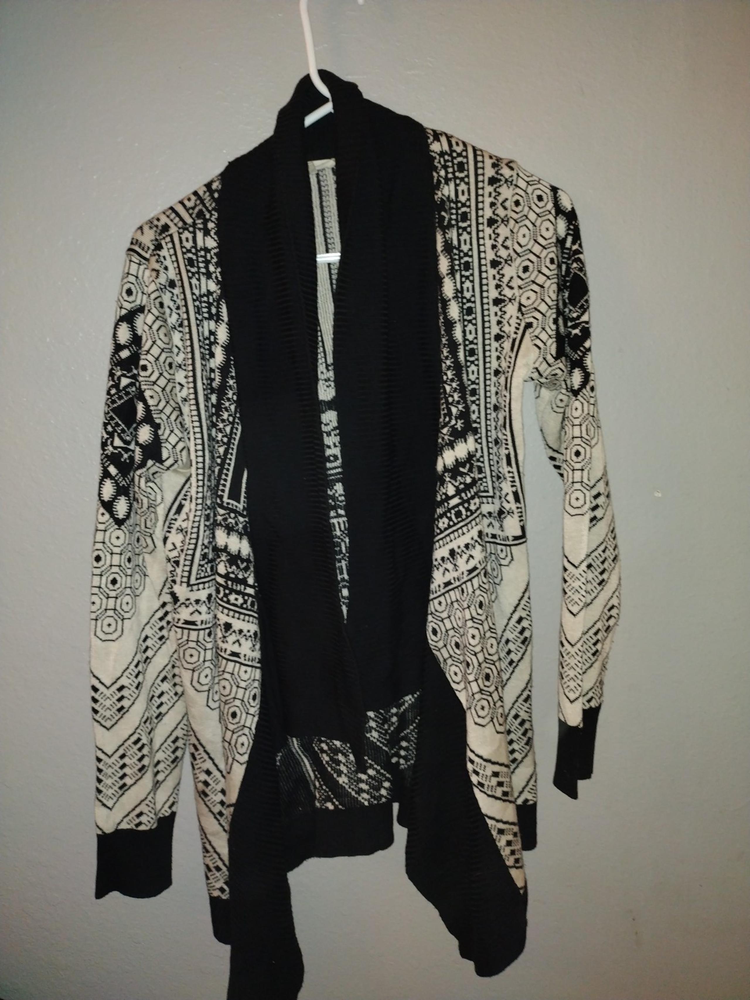 Cardigan Staring At Stars Anthropologie Black and White Cardigan Sweater Medium