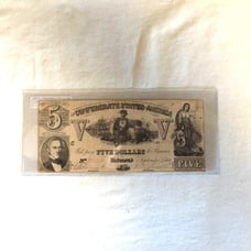 1861 Confederate States of America 5.00 Note (VF)