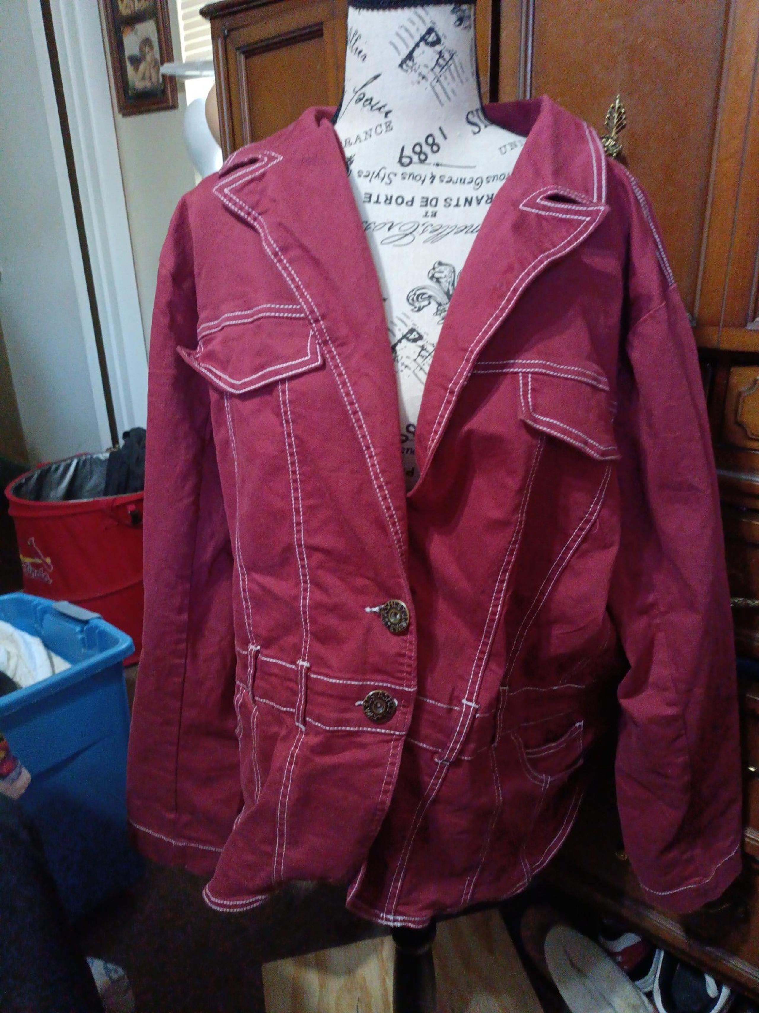 Women Red Jean Jacket by Ashley Stewart size 22/24