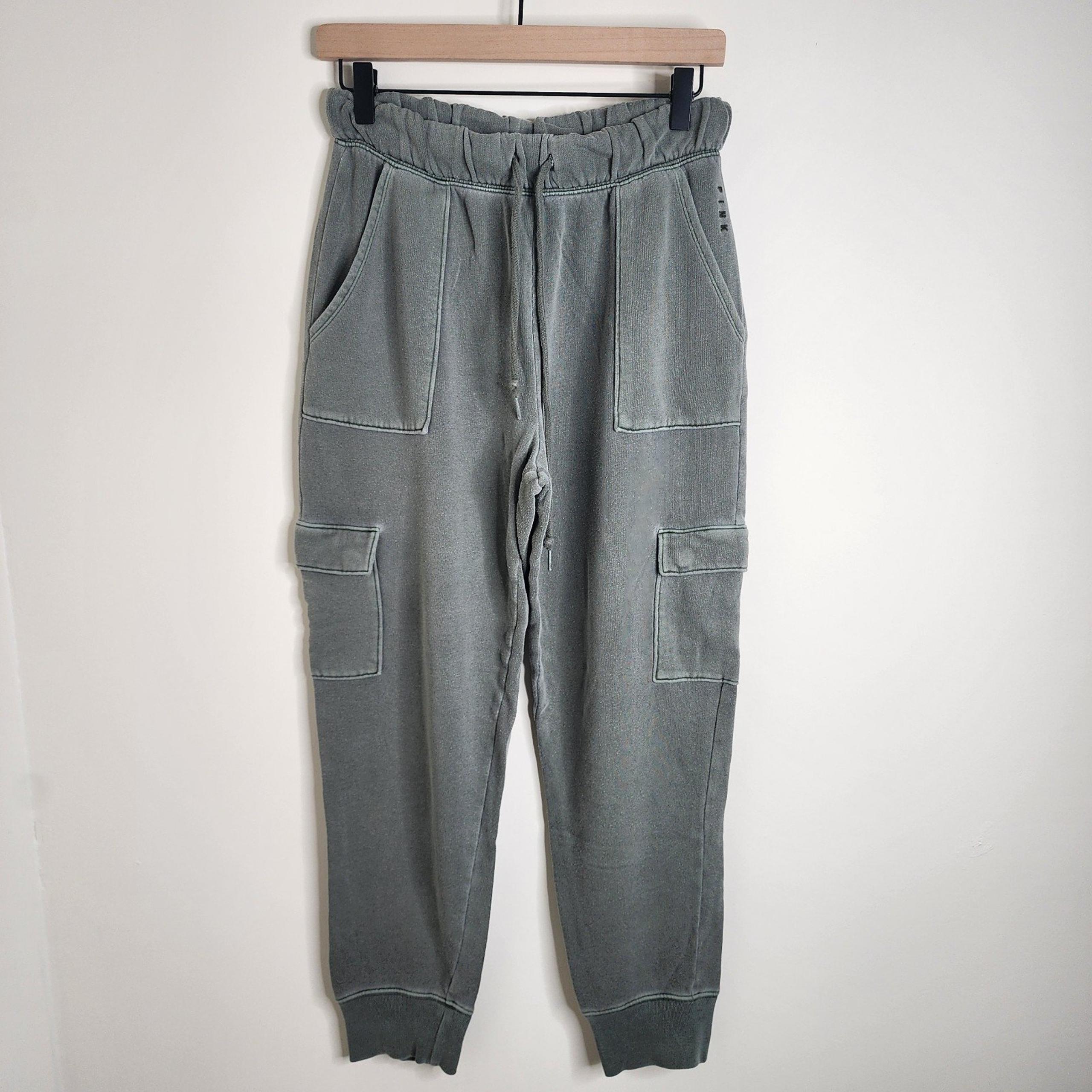 PINK Army Green Cargo Pull-on Tie Waist Jogger Sweatpants size small