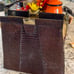 Vintage 1950's Dark Brown Alligator Purse Handbag