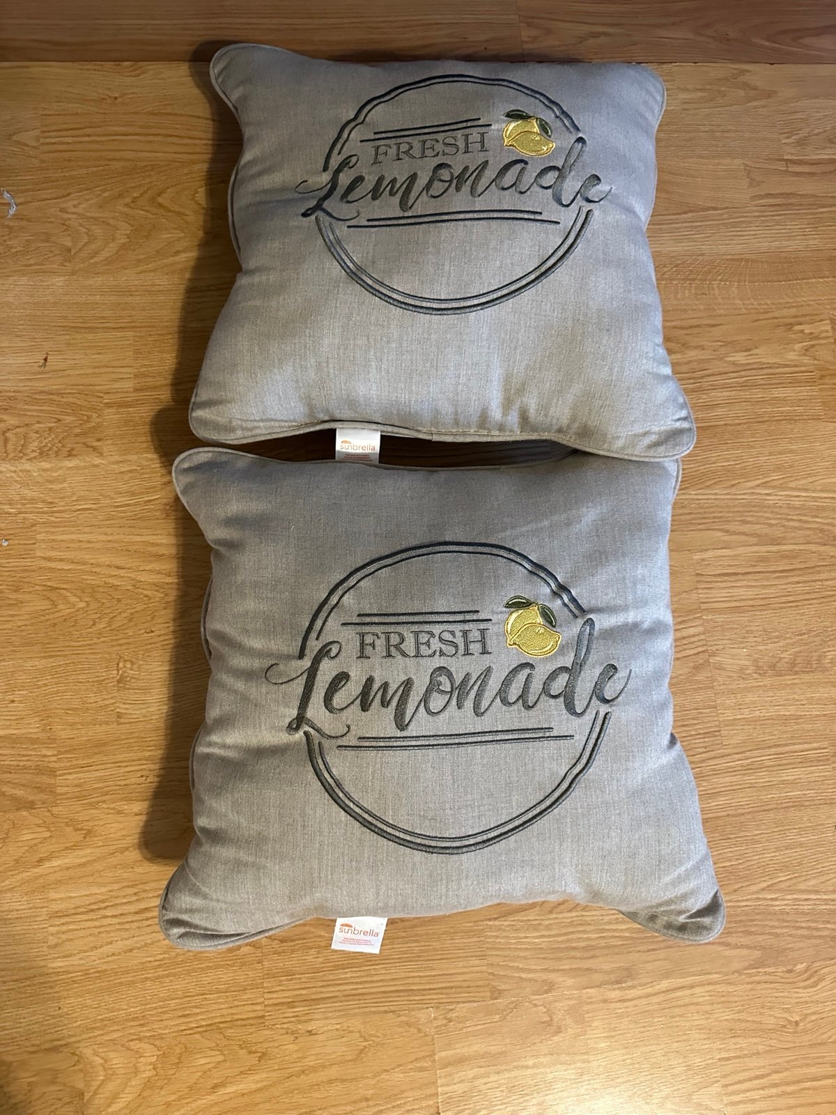 Sunbrella lemon pillows
