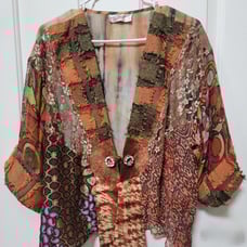 Sterling Styles Wearable Art Made In India Button Close Cardigan/Blazer