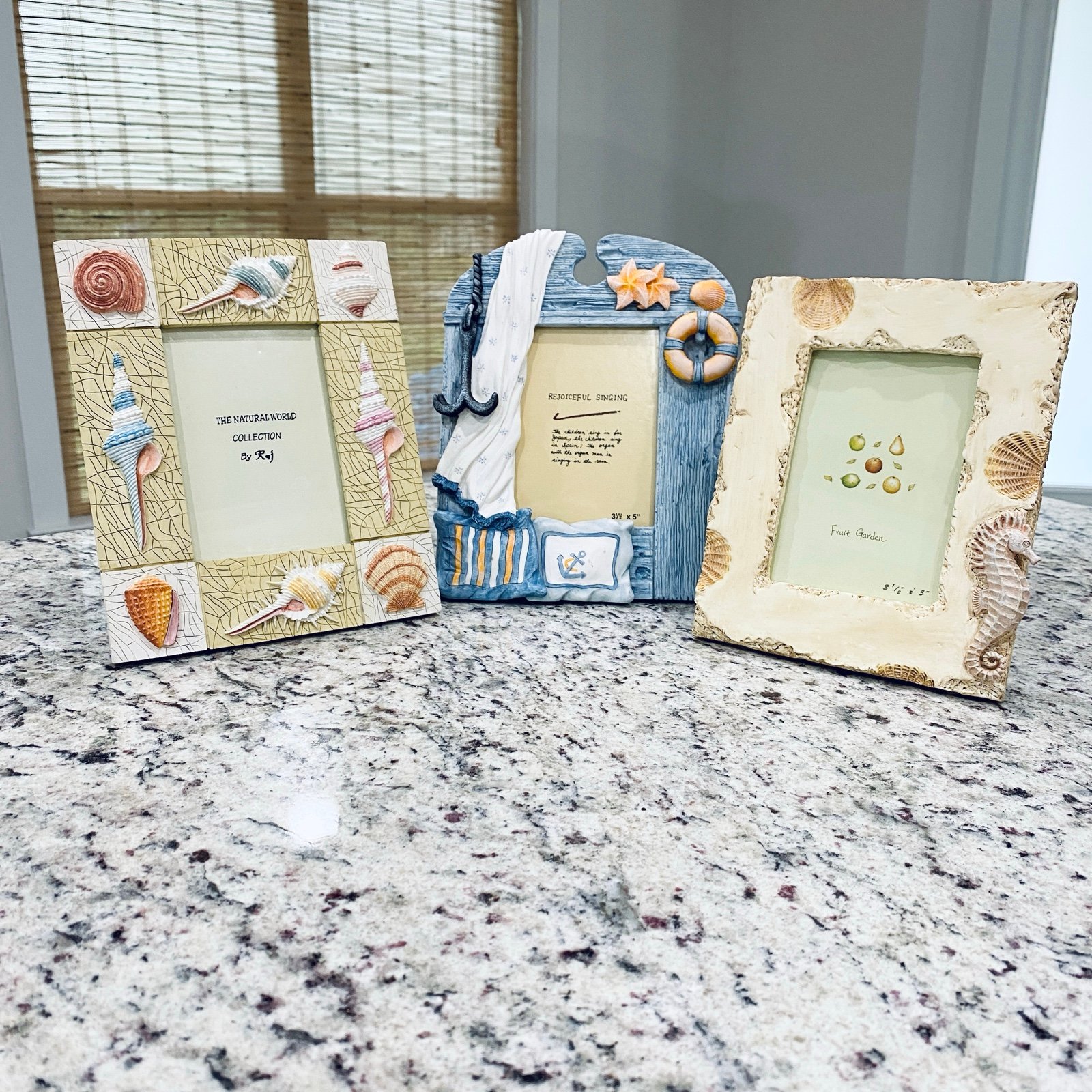 VINTAGE | Nautical Beachy Coastal Neutral Tropical Picture Frames Bundle