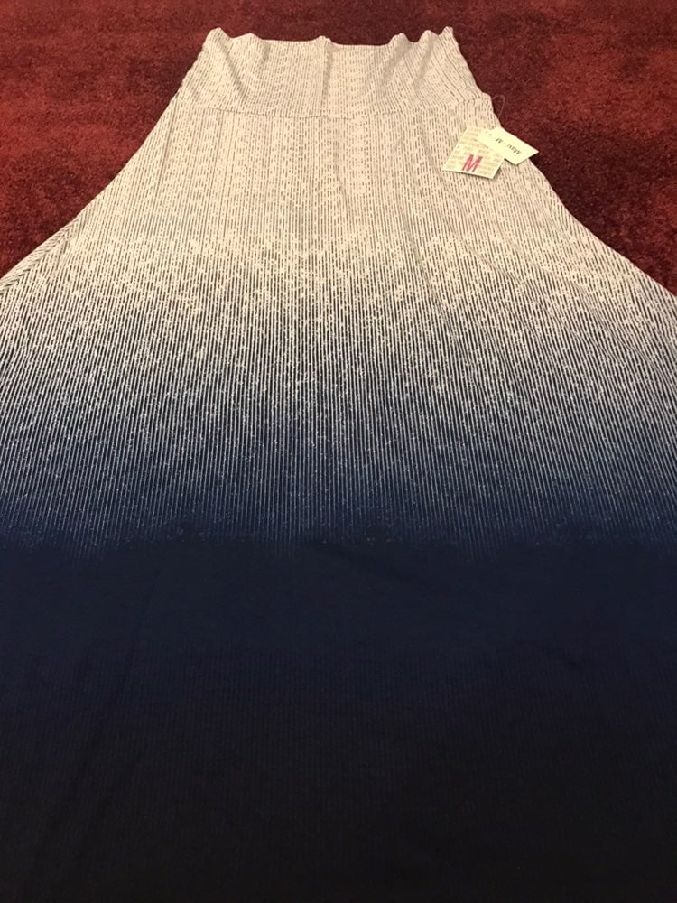 Blue White Ombre Maxi skirt Lularore Medium 10/12 8/10 LLR Dip Unicorn NWT New