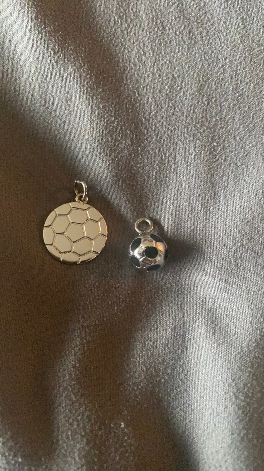 Silver soccer ball charms