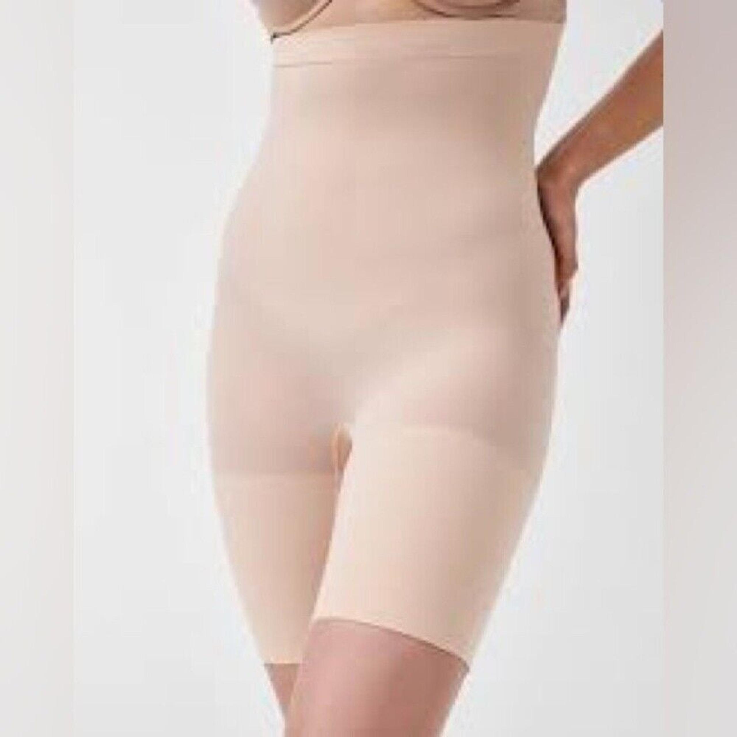 SPANX Women's SPANXsculpt Seamless Power High-Waisted Mid-Thigh Short Nude- 1X