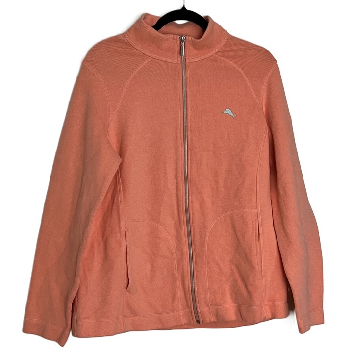 NWOT Tommy Bahama Coral Cotton Long Sleeve Full-Zip Jacket Extra Large