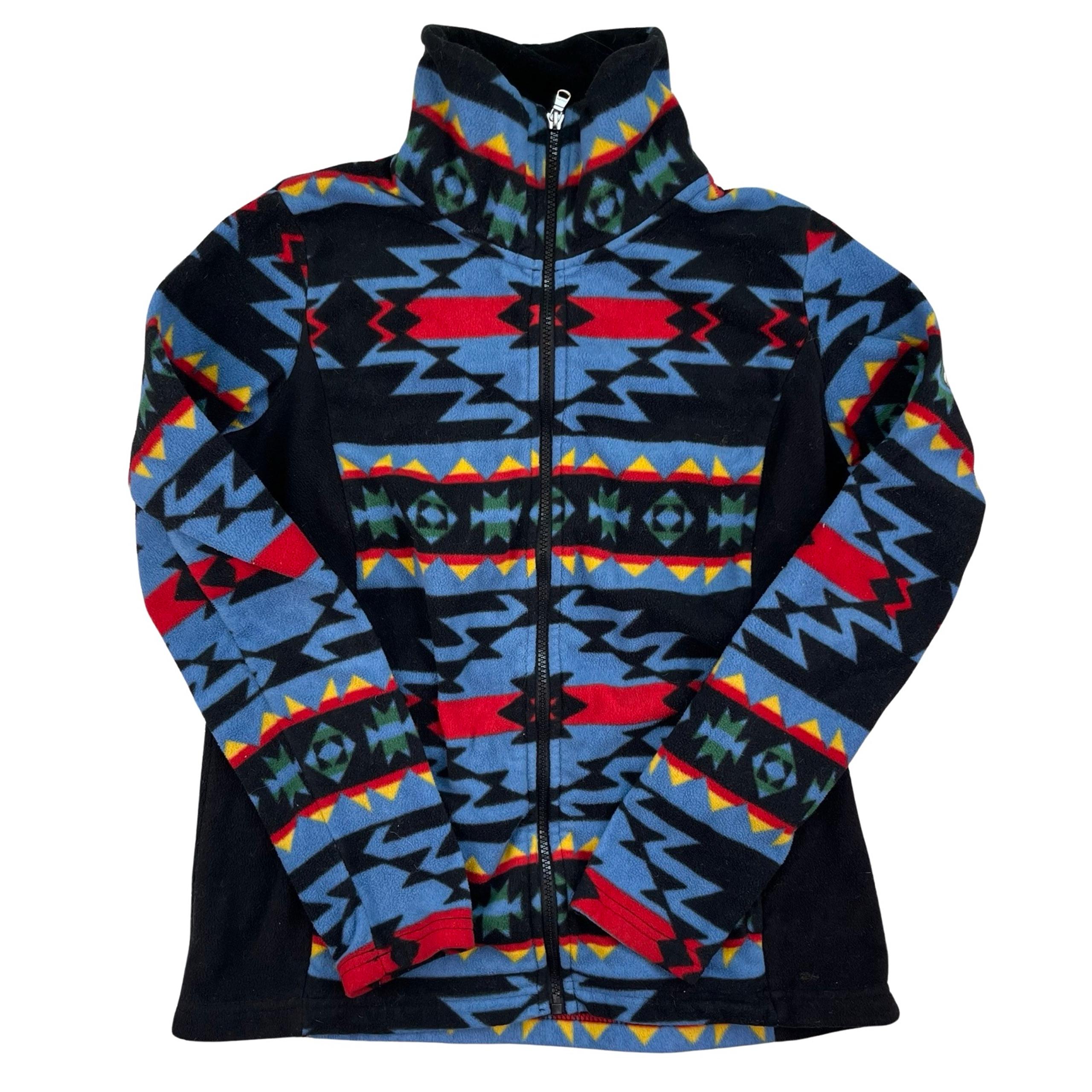 Chaps Geometric Southwestern Print Fleece Zip up Jacket Size Medium