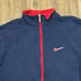 VTG Nike Velour Track Jacket Men's Large Blue Athletic Sportswear Grey Tag Y2K