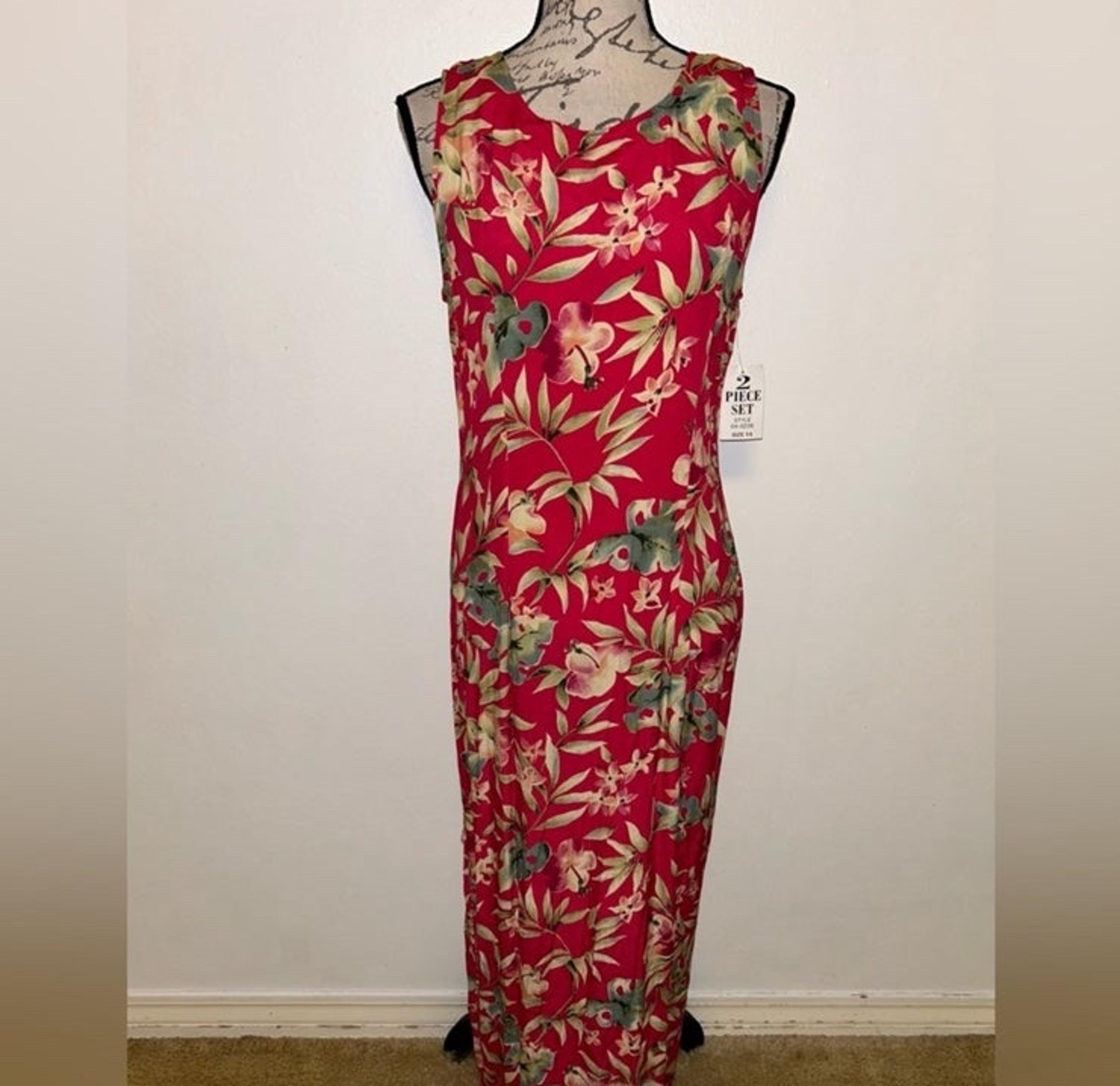 NWT Sag Harbor Tropical Maxi Dress