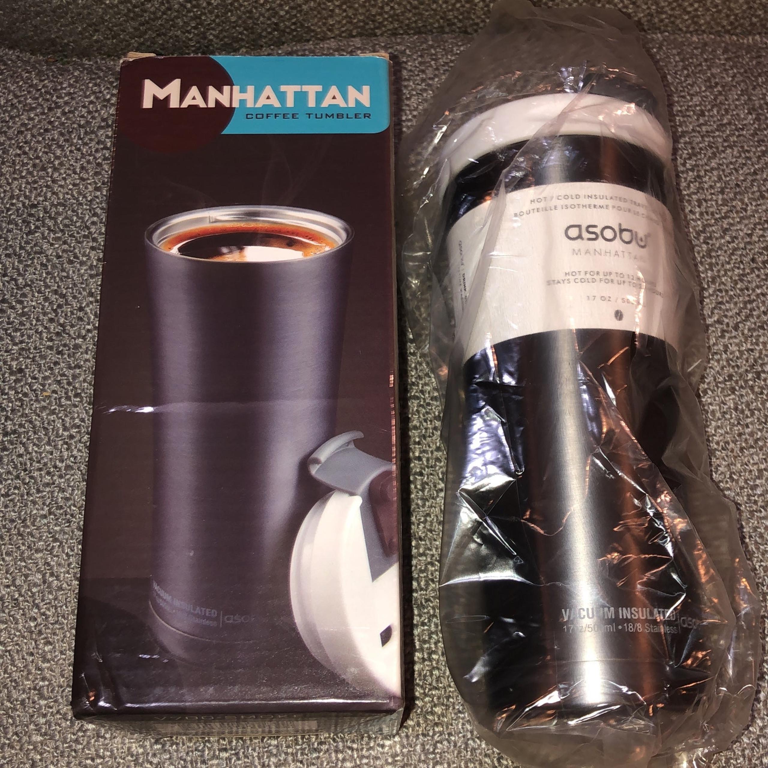 Asobu Ad N Art Manhattan Travel Mug Smoke New in Box Coffee Cup