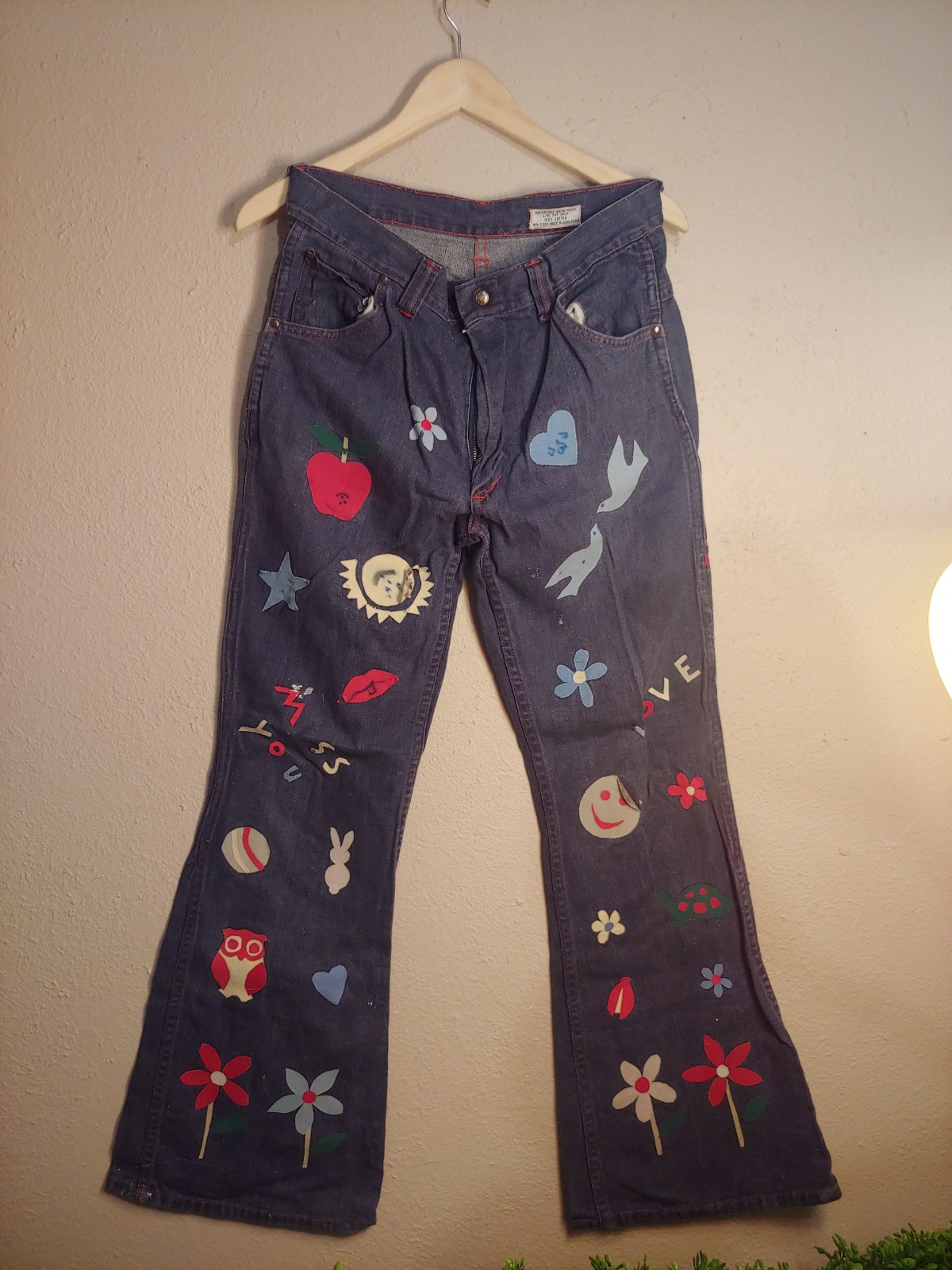 Hippy Jeans 60s flower power vintage