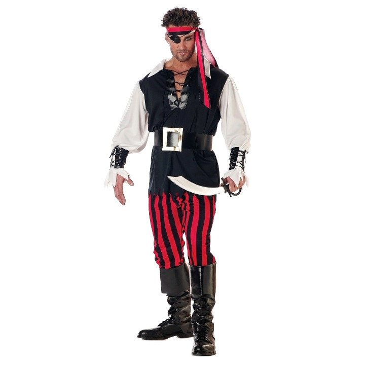 Men's Pirate Costume w/ Sword, XL