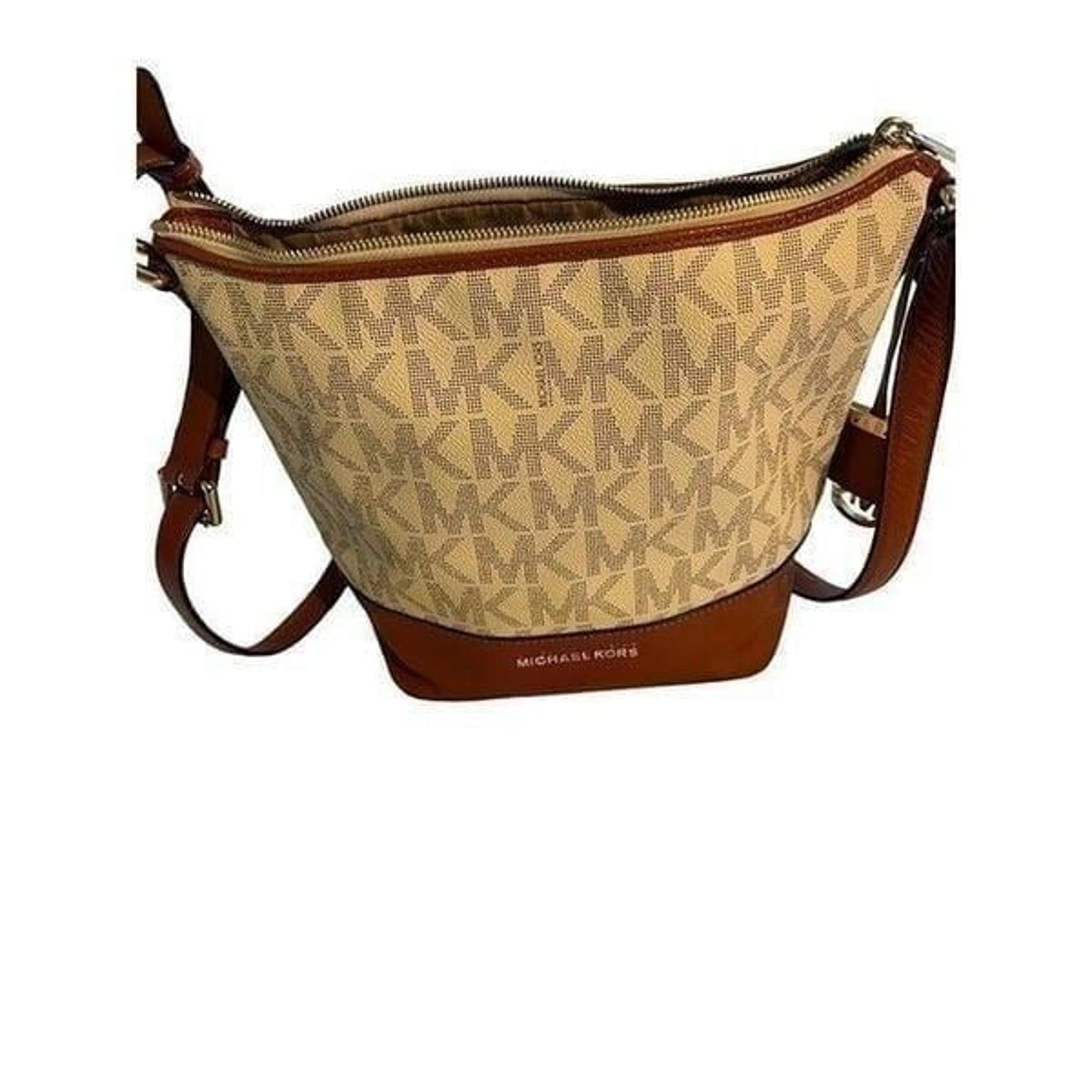 Michael Kors White Brown Crossbody Bag Like New