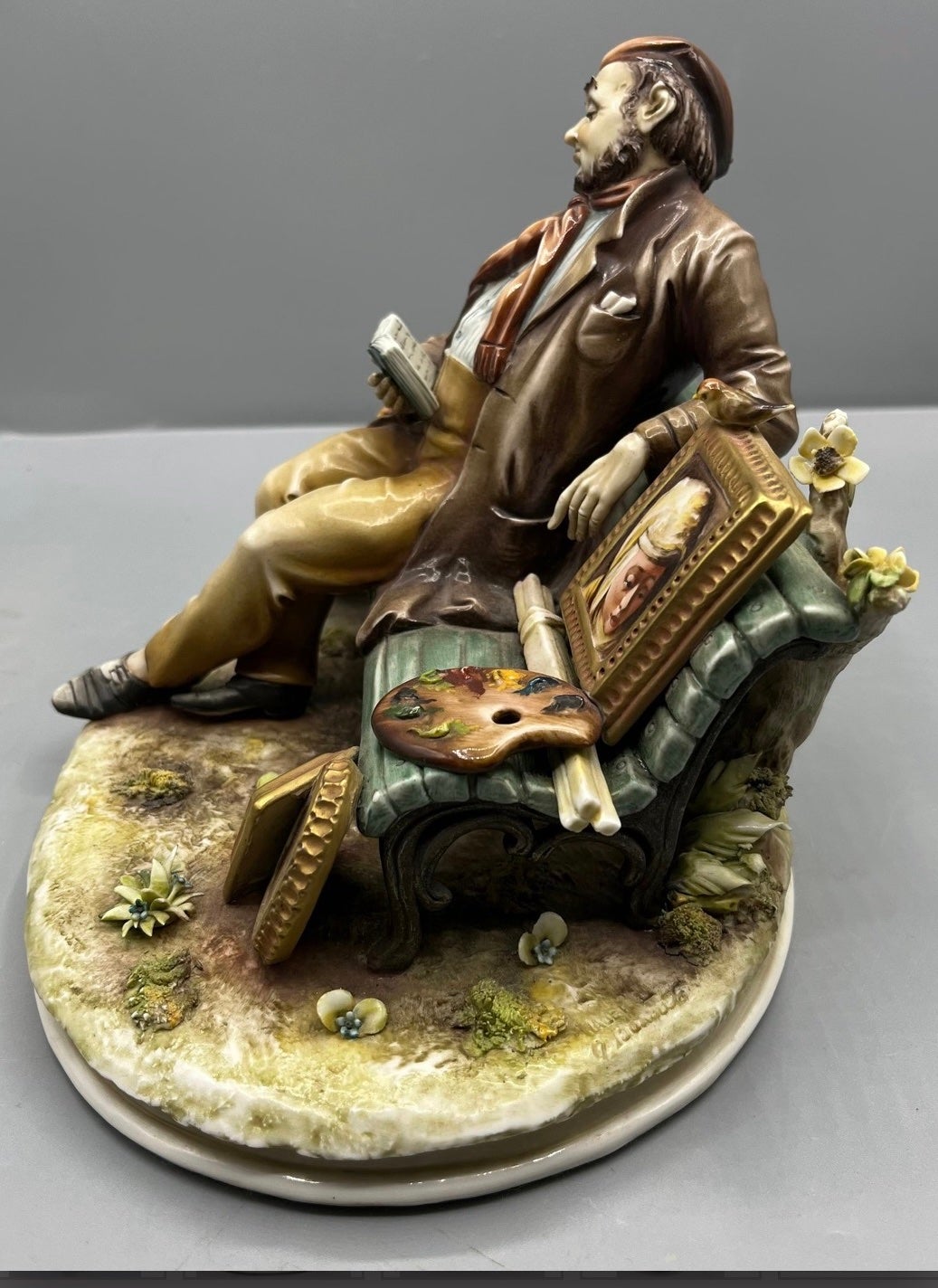 Antonio Borsato Hand Painted Porcelain Statue - Itinerant Artist - Made In Italy