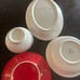 Four piece ladybug fiestaware