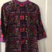 Thai Silk Hand woven Prima Purple Print Size 10 Long Dress made in thailand.
