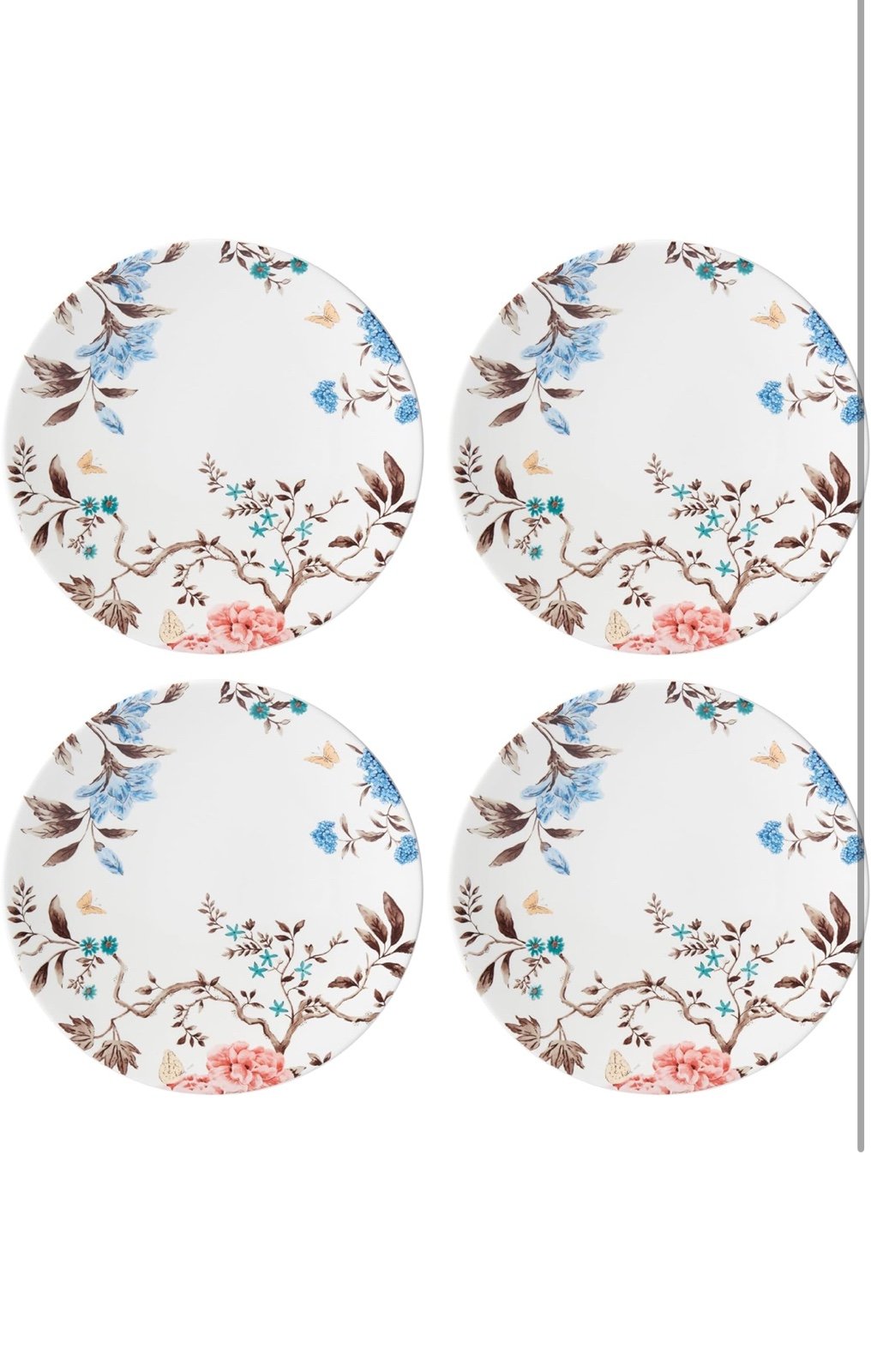 Lenox Sprig & Vine 4-Piece Dinner Plate Set, 6.90 LB, Multi