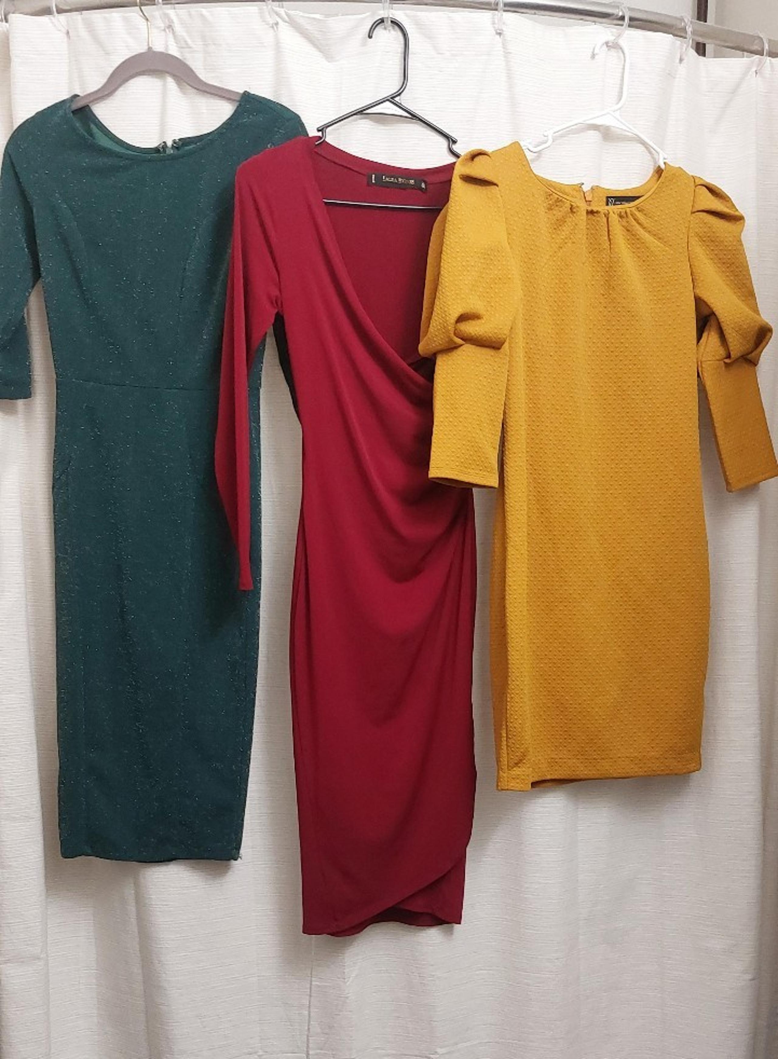 Trio of fall wiggle dresses XS